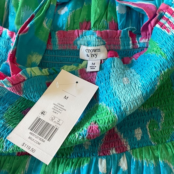 NWT Crown & Ivy Tiered Maxi Dress Ikat print - Picture 7 of 11